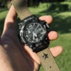hb147-gwg2000-army-green Army Green Patton canvas watch band for G-Shock GWG-2000
