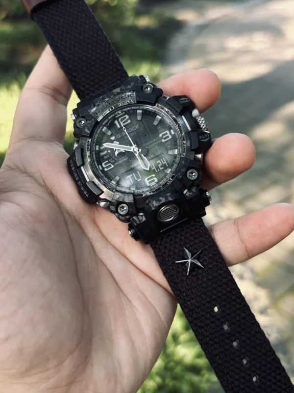 hb147-gwg2000-black Black Patton canvas watch band for G-Shock GWG-2000