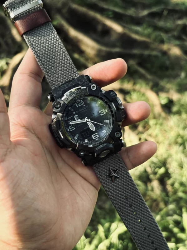 hb147-gwg2000-grey Grey Patton canvas watch band for G-Shock GWG-2000