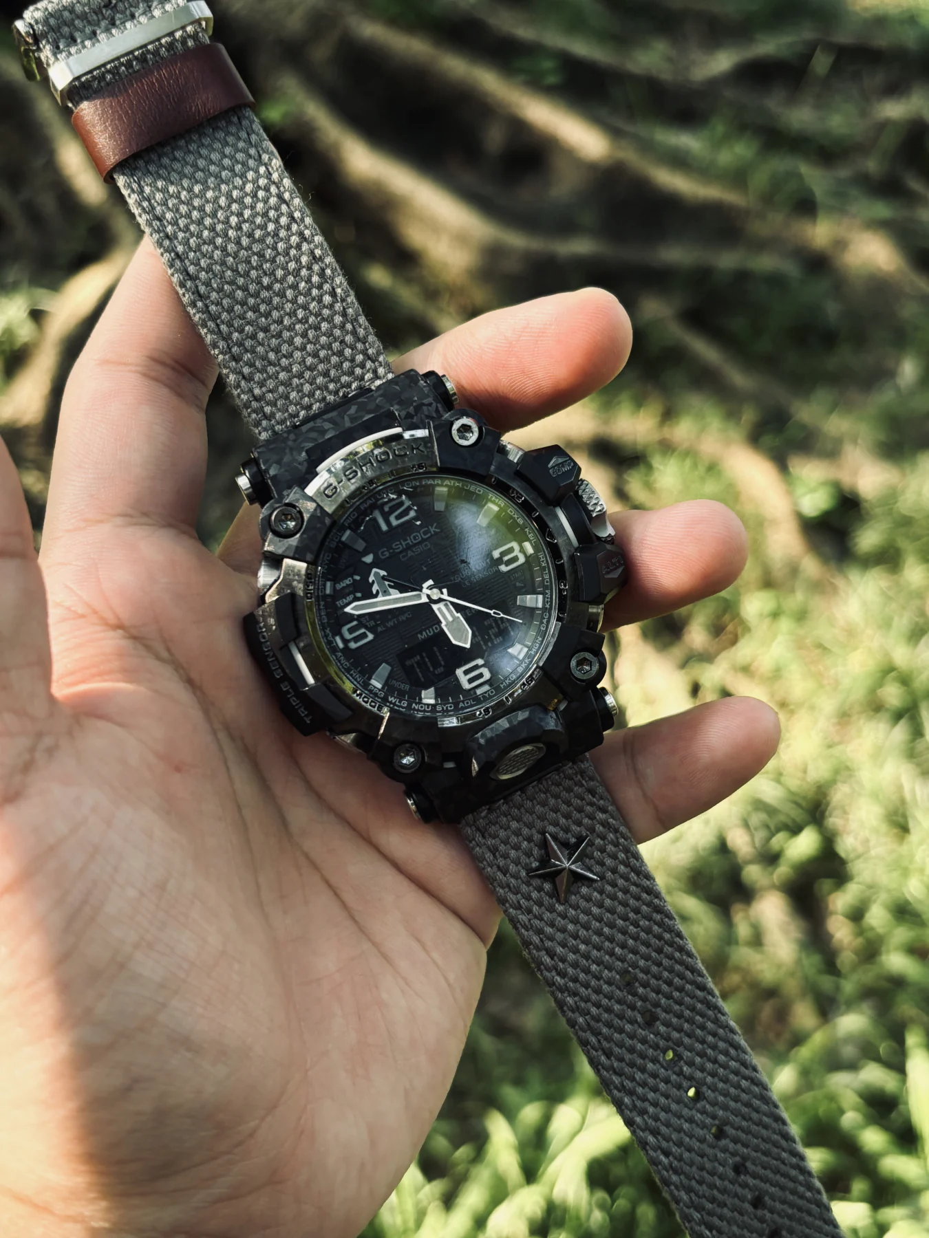 Grey Patton canvas watch band for G-Shock GWG-2000