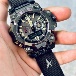 hb147-gwgb1000-black Black Patton canvas watch band for G-Shock GWG-B1000