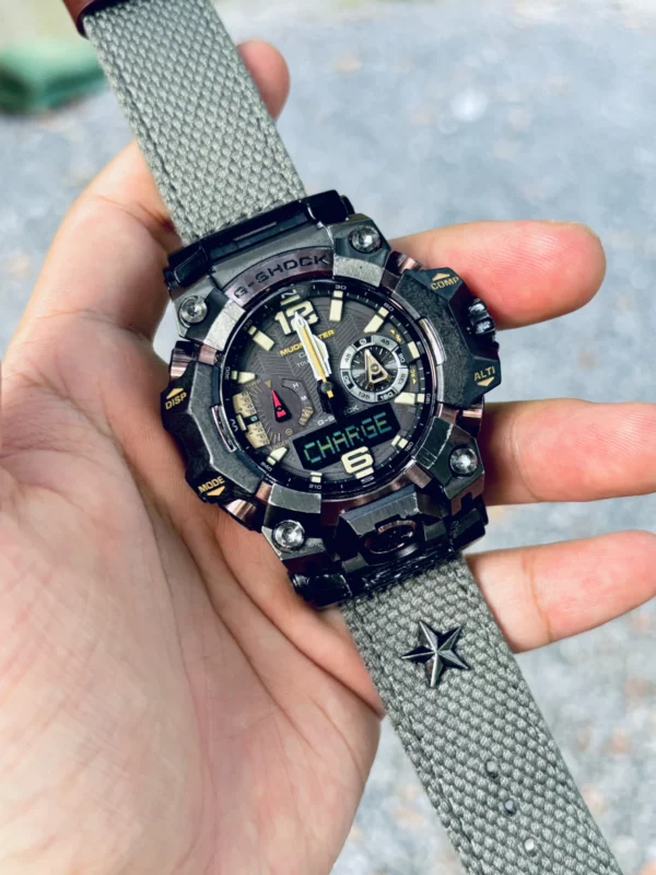 hb147-gwgb1000-grey Grey Patton canvas watch band for G-Shock GWG-B1000
