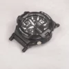 Detail view of black adapter connectors installed on a G-SHOCK GA-1100 watch without a strap
