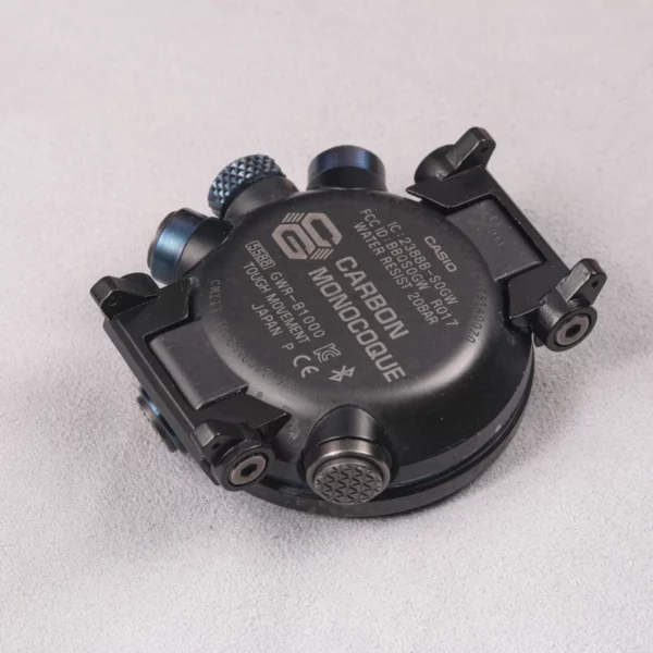 G-SHOCK GWR-B1000 caseback with black adapter connectors installed