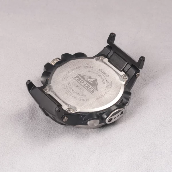 PRO TREK PRW-6000 caseback with black adapter connectors installed
