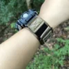 hg155-gwg2000-coyote-03-wrist-side Side wrist view of the Coyote HEMSUT nylon watch band with a G-SHOCK GWG-2000