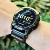 hga160-garmin-badalassi-carlo-burgundy-wrist-front Burgundy Badalassi Carlo leather Garmin strap worn on the wrist