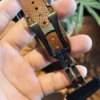 hga160-garmin-badalassi-carlo-cognac-brown-deployant-clasp Open black deployant clasp on the Cognac Brown Garmin-compatible strap